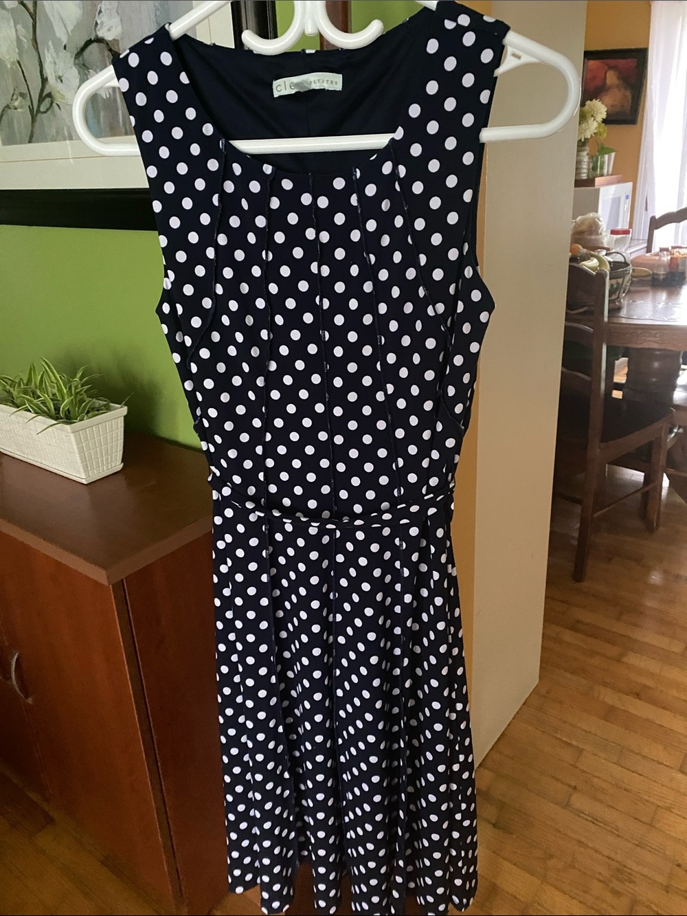 cleo Navy and White Polka Dot Dress